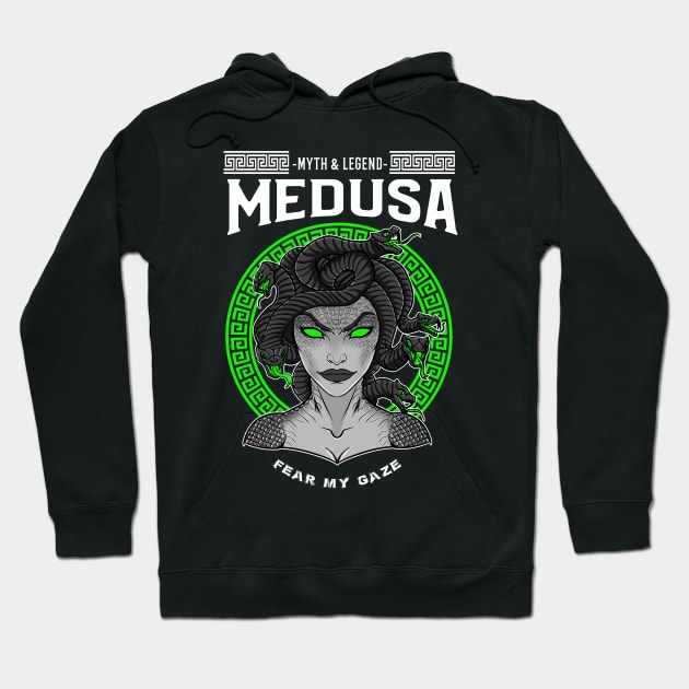 Myths and Legends: Medusa the Cursed-Greek mythology design Hoodie by JustJoshDesigns